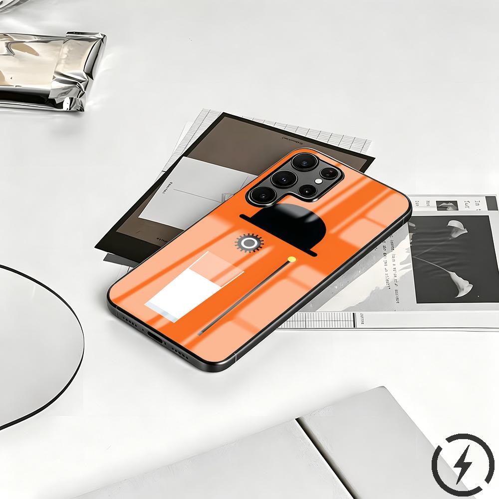 Phone Cases Orange - Coque de téléphone en verre magnétique