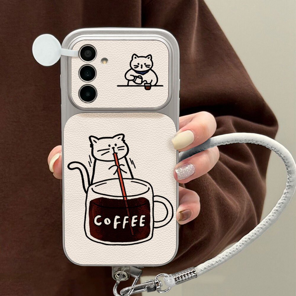 Phone Cases Leather - Coque de téléphone motif chat mignon