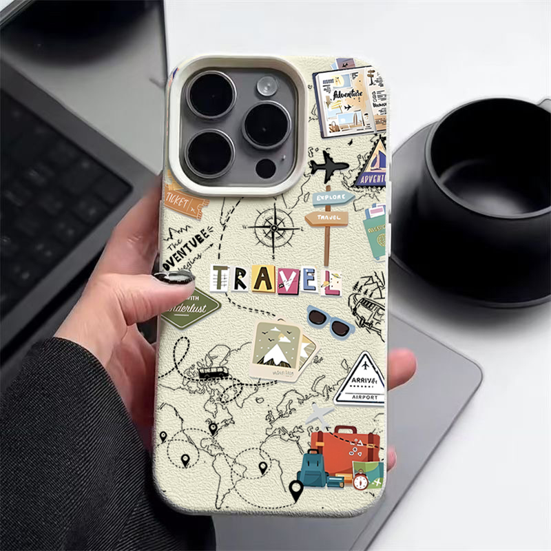 Phone Cases Leather - Coque de téléphone à motif carte