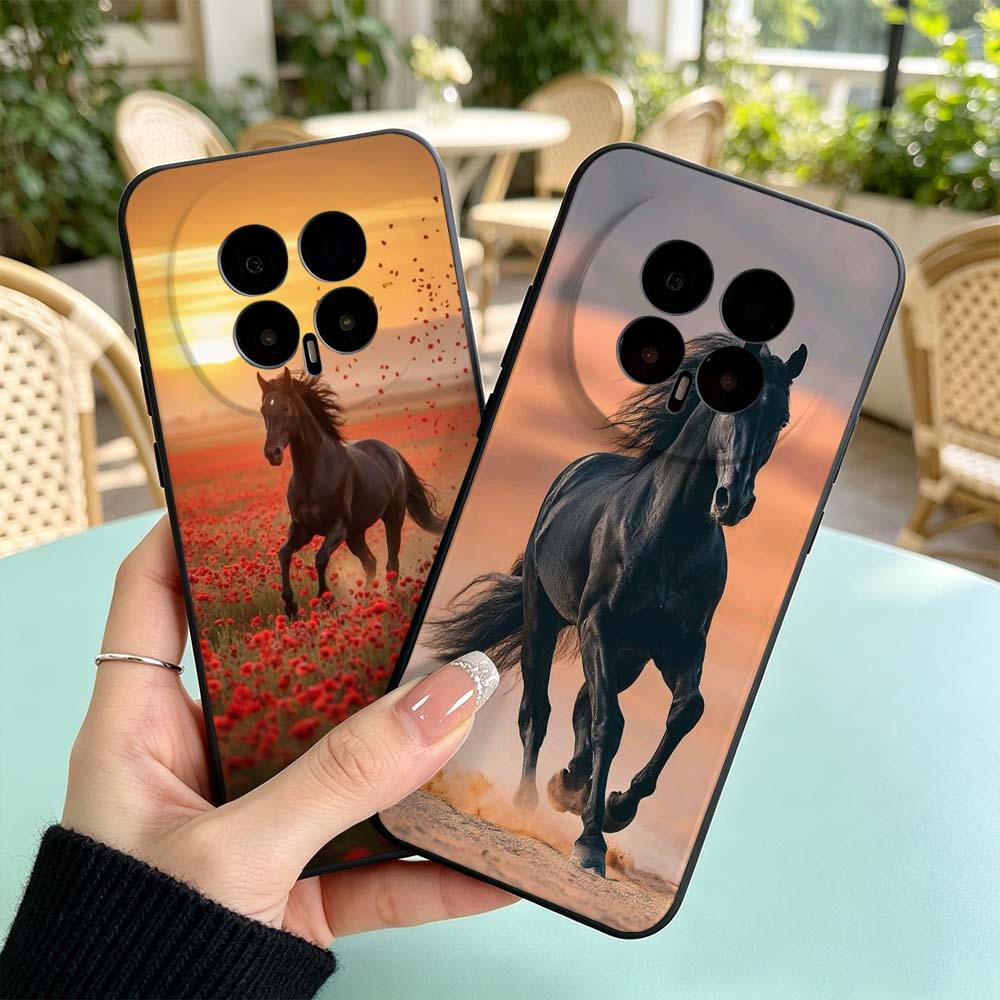 Phone Cases Horse - Coque de téléphone noire avec motif