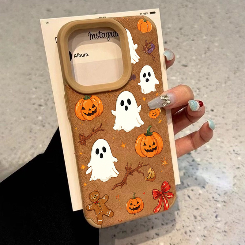 Phone Cases Leather - Coque de téléphone antichoc Halloween motif